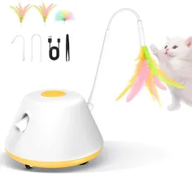 Meilleurs prix pour 3 en 1 Jouet interactif électronique pour Chats d'intérieur - Jouet Automatique à LED avec 3 Plumes - Jouet d'exercice pour Chat