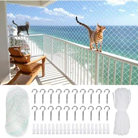 Meilleurs prix pour Filet Chat Balcon 3 x 2 m Filet de Protection Chat Transparent pour Sécuriser Les Balcons Terrasses Fenêtres Lucarnes et Portes