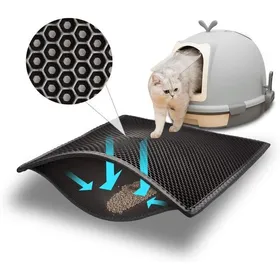 Comparer les prix de Bac à litière pour chat double couche imperméable et résistant à lurine 1 sac (noir 60 x 45 cm)