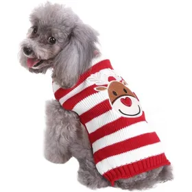 Meilleurs prix pour Pull de Noël Chien Pull Douce Taille Tricoté Chiot Vêtements Hiver Chiot dÉlan Bande Costume de Compagnie Robe Chaude Gilet