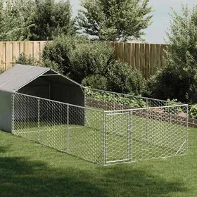Meilleurs prix pour Niche dextérieur pour chien - vidaXL - Acier galvanisé - 6x2x15 m - Couverture résistante à leau