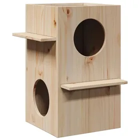 Meilleurs prix pour vidaXL Maison pour chat 43x43x60 cm bois de pin massif maison pour chats dintérieur meuble pour chats maison pour chats 859301