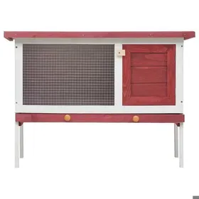 Comparer les prix de NEW®Meuble danimaux - ROBUST - Clapier dextérieur - 1 niveau Rouge Bois FR9075557