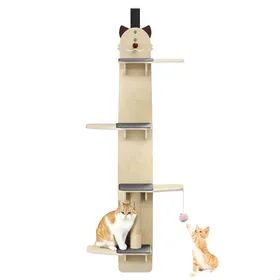 Comparer les prix de Arbre à Chat  à 4 Niveaux - WILITTO - Balle à Jouer pour Chat - Supporter Jusquà 7 kg - Bois Massif - 42x23x170cm