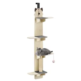 Meilleurs prix pour Arbre à chat vertical à 4 niveaux étagères à suspendre à la porte avec griffoir grimpeur pour chat dintérieur