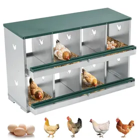 Comparer les prix de Pondoir Poules Pondeuses 8 Compartiments Poulailler Durable Œufs Protégés et Nettoyage Facile Double Couche Vert
