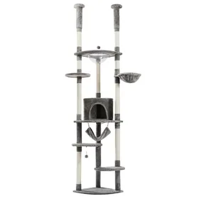 Meilleurs prix pour Arbre de chat du sol au plafond hauteur réglable design robustemt0119gy-hw