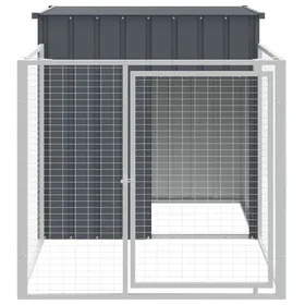 Comparer les prix de Niche pour chien - VENTE-FLASH - avec cour anthracite 110x201x110 cm - Pour rongeurs @42584451