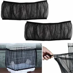 Comparer les prix de 2PCS Couverture Maille Cage Oiseaux Protection + Filet Nylon Jupe De Garde Recueil Graines pour Perroquet/Perruches Odipie