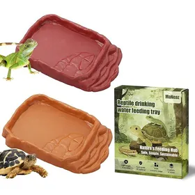 Meilleurs prix pour 2 Pièces Abreuvoir Tortue Terrestre Accessoire Tortue Terrestre Empreinte Reptiles Bol Alimentair Reptiles Bol C SAC A FOIN