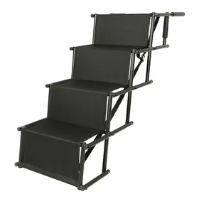 Comparer les prix de Escalier pliable 4 marches portable pour chien - ERROLVES - Noir - 139*45*56-76 CM