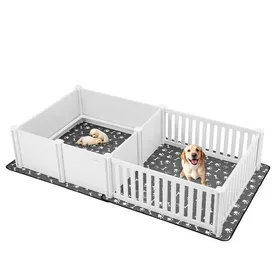 Meilleurs prix pour Parc de Mise Bas pour Chien-VEVOR-236x123x46 cm Caisse de Mise Bas pour Chiots-avec Porte Hauteur Réglable-Tapis dUrine Lavable