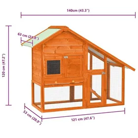 Comparer les prix de SOLDES HIVER® Poulailler chalet 6-10 poules Poul - Clapier 140x63x120cm - Bois de sapin massif @8136619  7179irk59w
