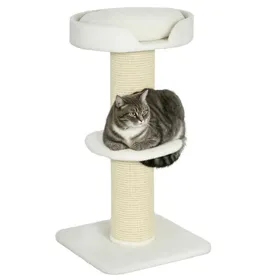 Comparer les prix de Arbre à chat avec griffoir centre d'activités 2 plateformes coussin crème