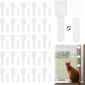 Meilleurs prix pour Crochet Fixation Filet Chat 50 Pcs Crochet pour Filet de Protection (sans Filet pour Chat) Étiquette