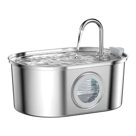 Meilleurs prix pour Distributeur Fontaine à Eau Chat Inox 32L Silencieux avec Robinet et Fenêtre Niveau d’Eau