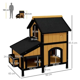 Comparer les prix de maison pour chats bois de sapin niche pour chats avec plusieurs entrées 2 étages niche pour chats pour lextérieur maison pou