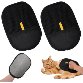Meilleurs prix pour 2 Pièce Gants De Toilettage Statiques Remover Static Double Sided Grooming Reusable Pets Hair Glove For Washing