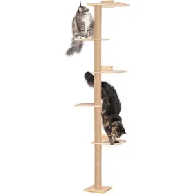 Comparer les prix de Grand arbre à chat mural avec grand perchoir de 401 cmtour à chat à 5 niveaux du sol au plafond avec tapis de moquettegriffoir