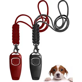 Comparer les prix de Sifflet de rappel pour chien à haute fréquence rappel professionnel aide à lentraînement comportemental (rouge + noir)