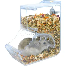 Meilleurs prix pour Mangeoire pour hamster distributeur de nourriture transparent en acrylique de 400 ml distributeur en acrylique