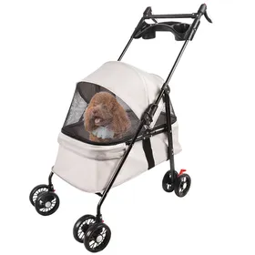 Comparer les prix de Poussette pliante pour animaux de compagnie - Poussette pour chiens et chats - Coussin doux - Grand espace - 50*70*95cm -XJING
