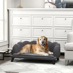 Meilleurs prix pour Lit canapé pour chien/chat - AKOZON - 7200 - Gris - Coquillage - Grande 98x60x35 cm