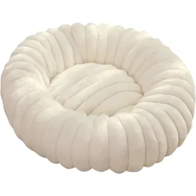 Meilleurs prix pour Petit panier rond pour chien et chatvelours côtelé doux blancfond antidérapant 40×40×16cm.Lavable pour petites et moyennes races