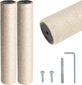 Meilleurs prix pour Griffoir De Rechange Pour Chat En Carton Et Sisal Naturel (Beige-2 Poteaux,34 Cm)