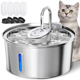 Meilleurs prix pour Fontaine a Eau Chat INOX: Fontaine à Eau pour Chat Acier Inoxydable Autatique avec Fenêtre de u deau3.2L Silencieu FONTAINE A EAU