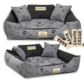 Comparer les prix de Panier pour chien KINGDOG 115x95 cm personnalisé imperméable os noir