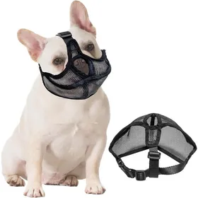 Comparer les prix de Muselière Bouledogue Muselière pour Chiens à Museau Court Maille Muselière Bouledogue Chien Respirant Masque，m