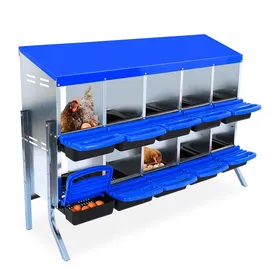 Meilleurs prix pour Pondoir Poules Pondeuses 10 Compartiments Poulailler en Acier Galvanisé Anti-rouille Pondoir Pied Bleu