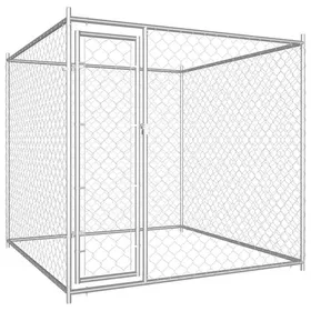 Meilleurs prix pour Chenil dextérieur - vidaXL - 193x193x185 cm - Argent - Acier galvanisé