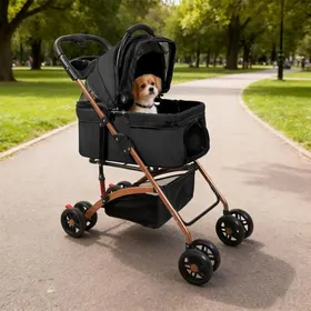 Meilleurs prix pour SUPFINE Poussette pour Animaux Pliable 2 en 1 Jusquà 20kg pour Petits Chiens et Chats avec Fenêtre en Filet Panier de Rangement