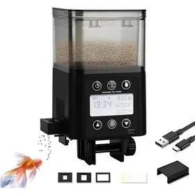 Comparer les prix de 1 Distributeur nourriture poisson Minuteur LCD 320ml Anti-humidité Rechargeable USB Pour aquarium vacances .