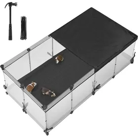 Comparer les prix de Parc Enclos Enclos pour Petits Animaux Panneaux Semi-Transparents Tapis Imperméable Hérisson Cochon dInde Furet 144x74x47cm