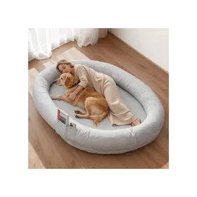 Meilleurs prix pour Lit pour Chien Humain 178x120x24 cm Panier Géant pour Chien en Mousse à Mémoire de Forme Orthopédique avec Poche Latérale