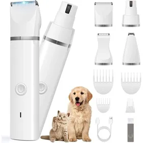 Meilleurs prix pour Tondeuse silencieuse pour animaux - Virex® - Rechargeable sans fil - Broyeur à ongles intégré - 3 têtes de coupe