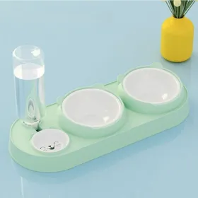Comparer les prix de Gamelle pour Chat, 2 Gamelles Avec Bouteille d'eau par Gravité -Vert