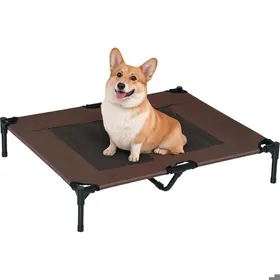 Comparer les prix de Lit sur pieds lit surélevé animaux grand confort tissu Oxford textilène micro-perforé métal 92L x 76l x 18H cm café