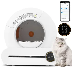 Meilleurs prix pour 65L Bac à Litière Auto-nettoyant, Toilette Adaptatif pour chat, Robot Litière Automatique, Capteur Infrarouge, Contrôle APP, Blanc