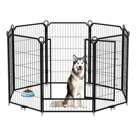 Comparer les prix de Garvee Parc Enclos pour Chien 8 Panneaux 101 cm  Métal Antirouille Robuste - Intérieur/Extérieur Portable & Sûr