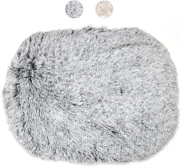 Couchage - Bobby Coussin Oval poilu Gris - 55 x 45 x 8 cm