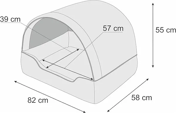 Panier pour chien, maison pour chien en tissu, grotte pour chat, niche pour chien, corbeille pour chien, cendre, XL : 82x58 cm