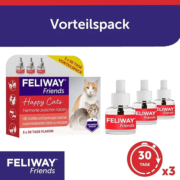 Feliway Friends Diffuseur & Recharge pour chat 2 x 3 Recharges seules