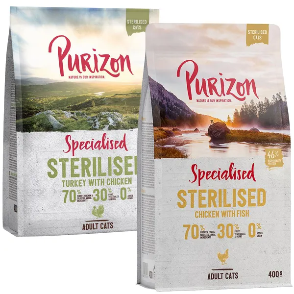 Purizon sans céréales Sterilised poulet, poisson, dinde - Croquettes pour chat