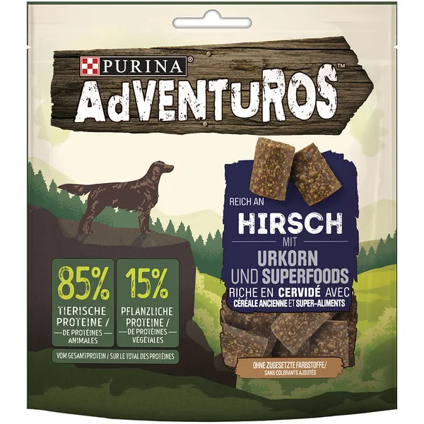 ADVENTUROS riche en cerf, céréales anciennes pour chien - 6 x 90 g