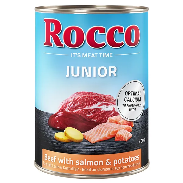 Rocco Junior 6 x 400 g - bœuf, saumon, pommes de terre