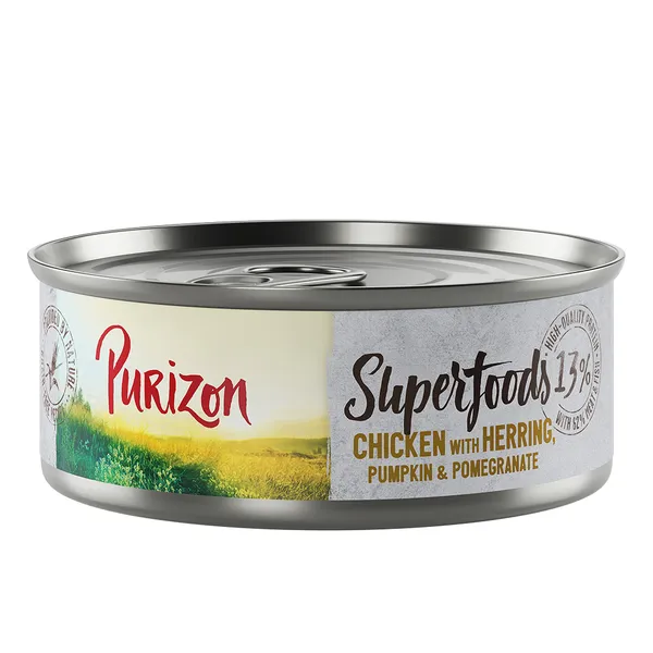 Purizon Superfoods 6 x 70 g pour chat - poulet, hareng, potiron, grenade
